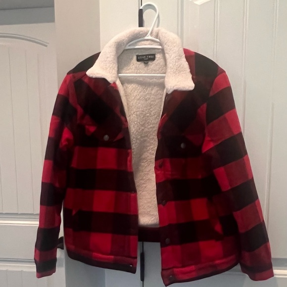 Love Tree plaid faux sherpa  lined warm jacket♥️ EUC - Picture 4 of 9